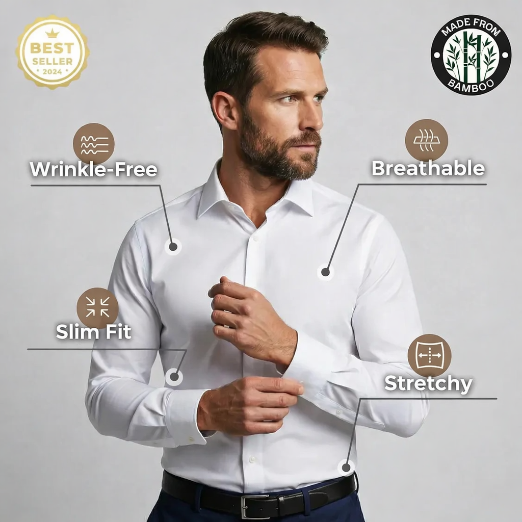 Wrinkle-Free Fitted Dress Shirt