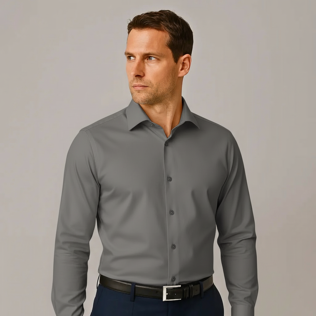 Wrinkle-Free Fitted Dress Shirt