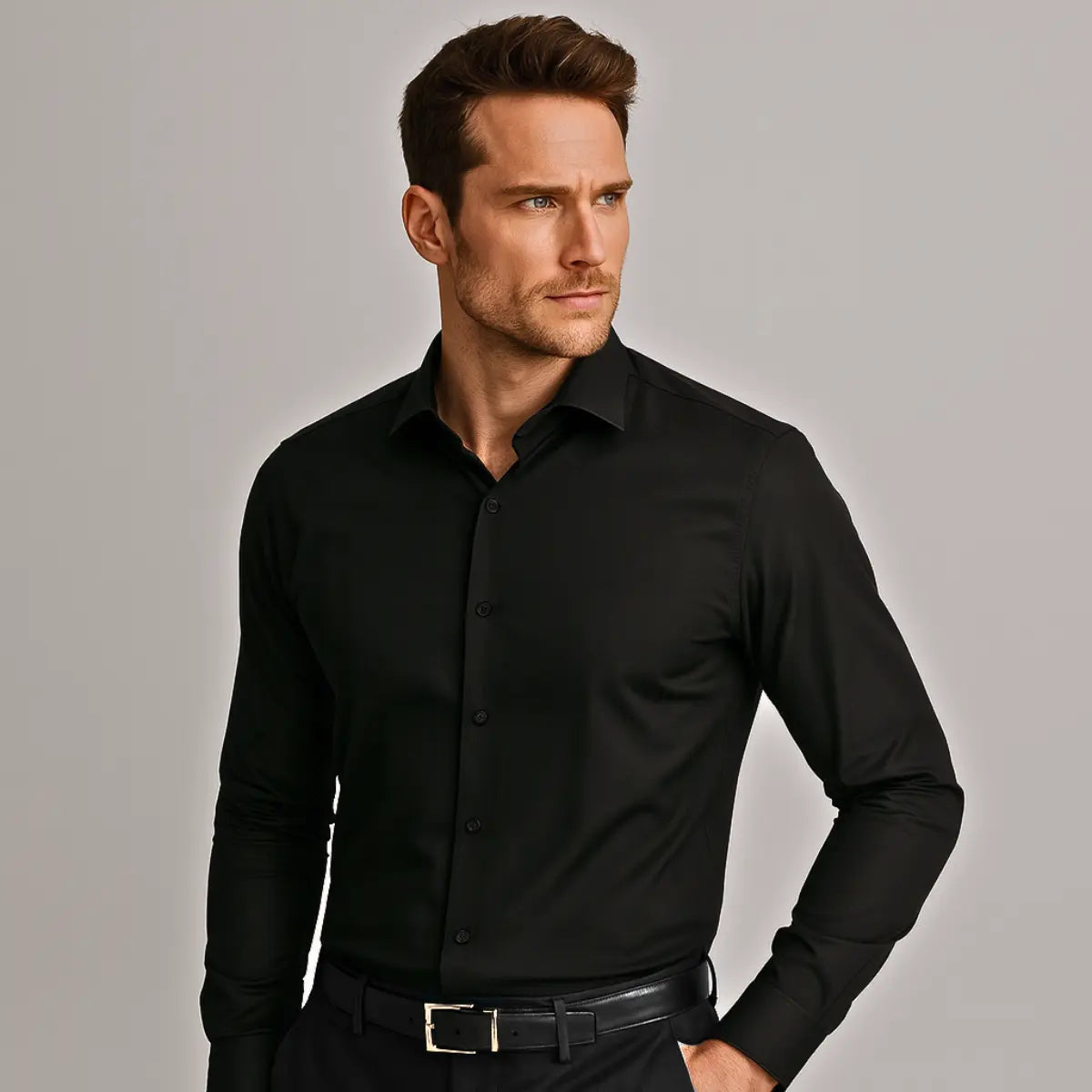 Wrinkle-Free Fitted Dress Shirt