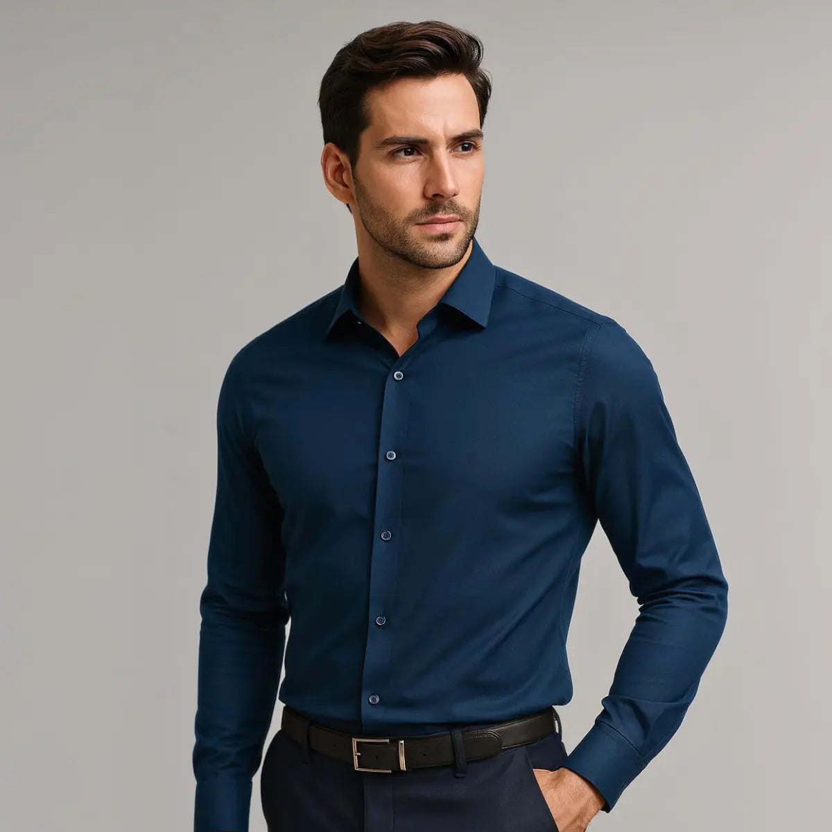 Wrinkle-Free Fitted Dress Shirt