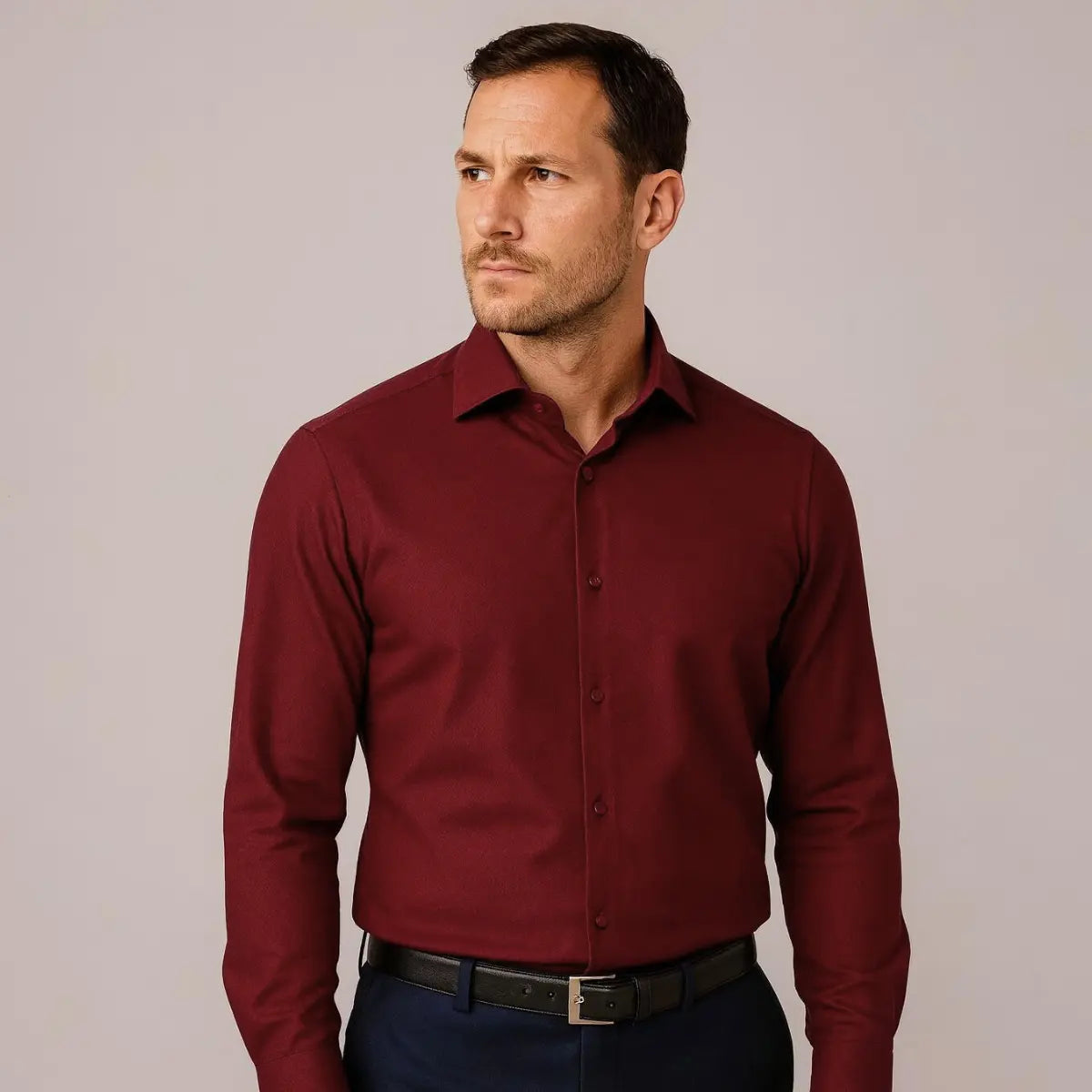 Wrinkle-Free Fitted Dress Shirt