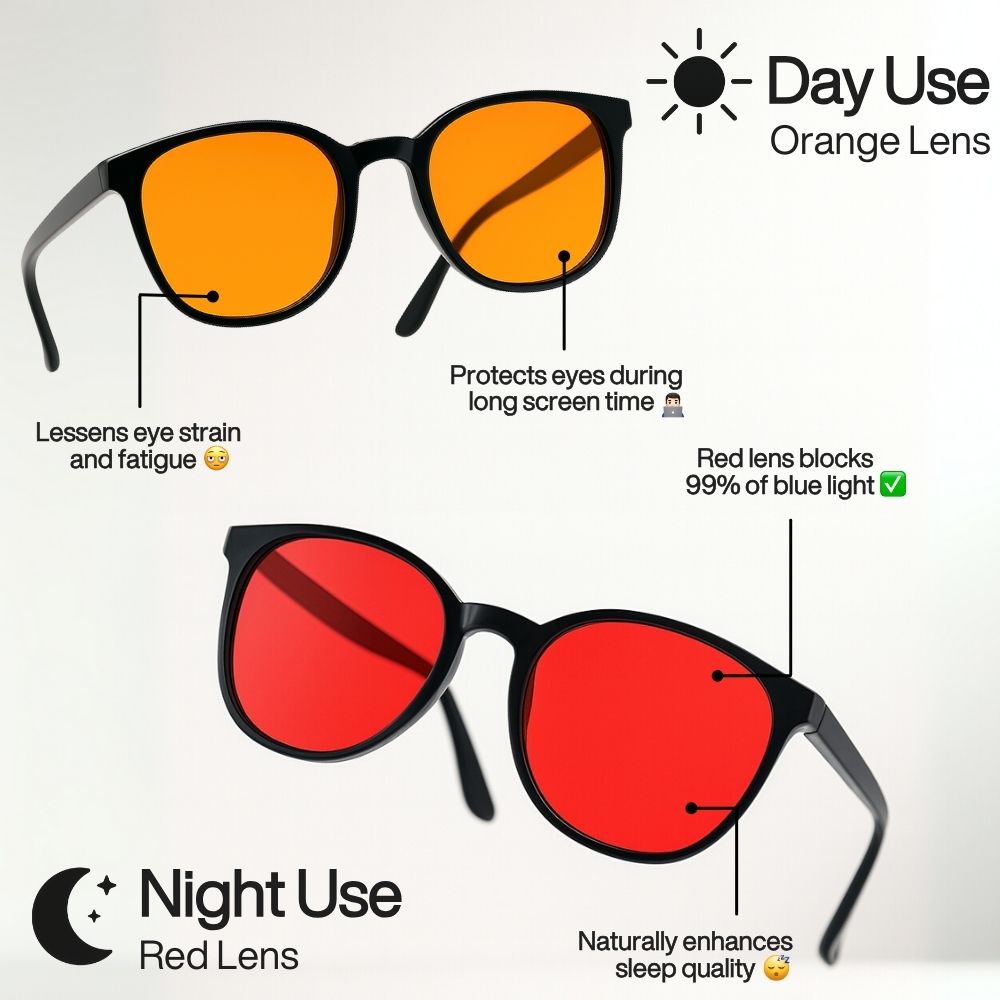 Casualy Flow® Red Lens Blue Light Glasses