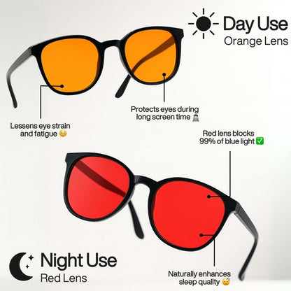 Casualy Flow® Red Lens Blue Light Glasses